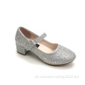 Mode Strass Schuhe Niedriger Absatz Glitzer Obermaterial